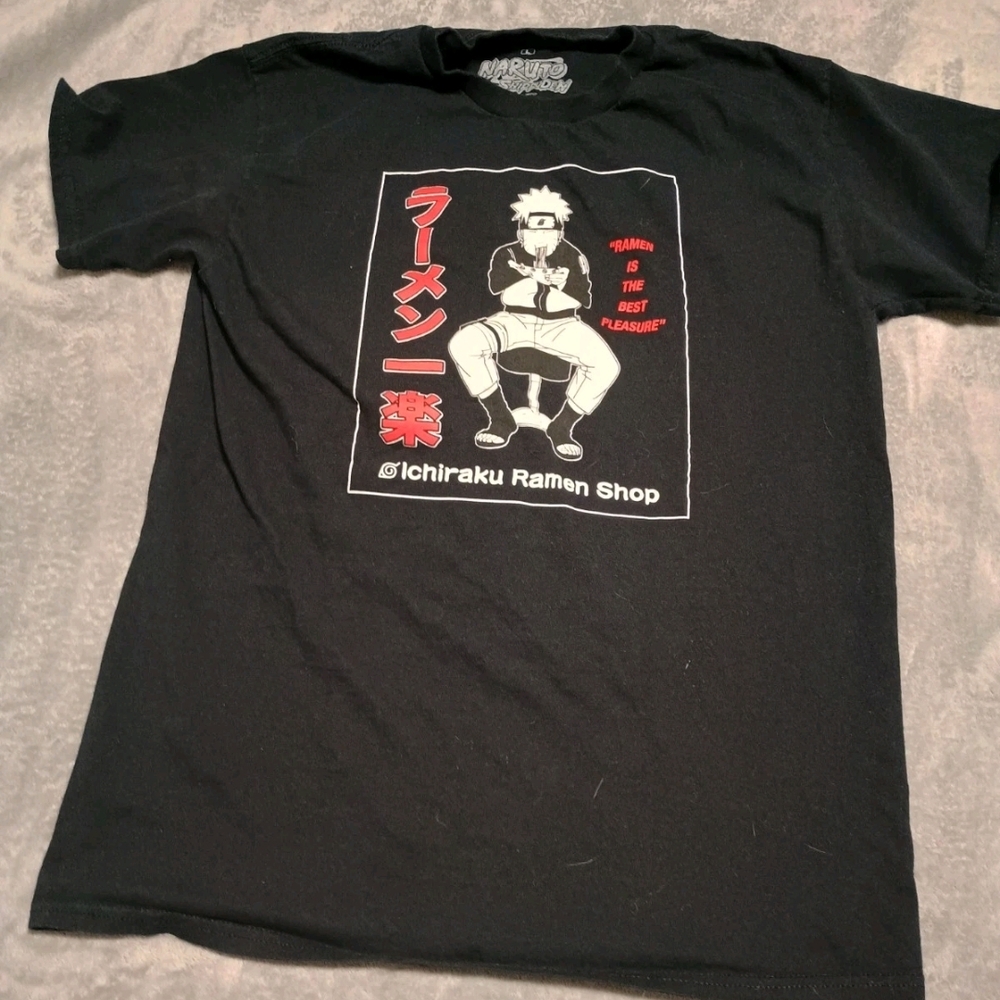 Naruto Ichiraku Ramen Shop Mens Large Black T-Shirt